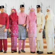 Full Set Baju Kahwin/Nikah/Sanding/Tunang Walinong Sari Couple Set Maroon, Dusty Pink, Cream Plus Si