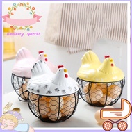 MEMORY SPORTS Durable Ceramic Chicken Egg Storage Basket Hen Ornaments Egg Rack Egg Tray