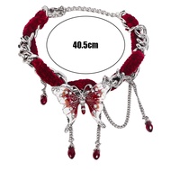 ILOVEDIY สร้อยคอไหปลาร้าประดับพู่ผีเสื้อสำหรับงานแต่งงานของตกแต่งเครื่องประดับเครื่องประดับแฟชั่นกอธ