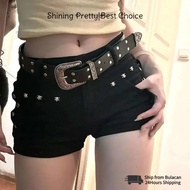 Black Silver Y2K Belt for Woman Punk Gothic Popular Belt Female Korean Fashion Belt