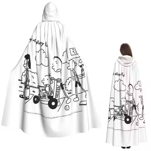 Diary Of A Wimpy Kid Group Long Hooded Cloak Witch Medieval Costume Cosplay Cape HalloweenVampire Ad