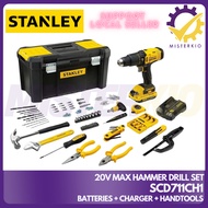 STANLEY SCD711C1H-B1, 20V MAX BRUSHLESS CORDLESS HAMMER DRILL SET, 1x 1.5AH BATTERIES + 1X CHARGER +