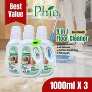 Phio 9in1 Floor Cleaner Mint 3 Bottles Pack Floor Cleaning 1000ml Pembersih Lantai Berbau Mint 1Lite