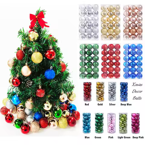 4/3Cm Christmas Tree Balls Gold Red Christmas Tree Hanging Decor Ornament Merry Christmas Decoration