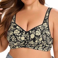 Plus Size Cotton Push-Up Seamless Sports Bra - Sizes 40-52 Cup C-E