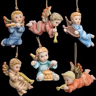 德國Goebel喜姆娃娃Hummel 6件套組手繪陶瓷可愛樂器天使裝飾吊飾