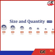 222Pcs 304 Stainless Steel Metric Lock Nuts Assortment Kit, Nylon Insert Hex Locknut M3 M4 M5 M6 M8 