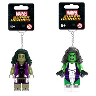 Marvel She-Hulk Hulk Compatible with LEGO keychain, couple assembled building blocks, holiday gift decorations