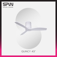 SPIN Quincy No Light (Pearl White) 3 Blades (43inch / 52inch / 60inch) Ceiling Fan