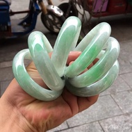 Jadeite Imperial Gundik Bunga Terapung Hijau Myanmar Asli Lilin Violet Jade Gelang Lubang Lama Gundi