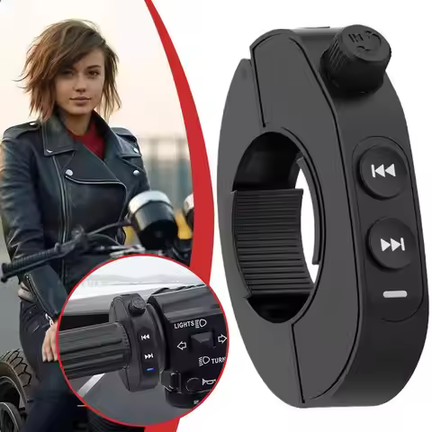 Car Mounted Wireless Mobile Phone Bluetooth Controller Wheel Remote Button Motorcycle Control Steeri