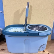 2 in 1 Floor Mop Bucket FREE SPARE Mop Fiber Cloth with Spin Mop Bucket - BCT3902B