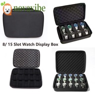 NOVAVIBE Watch Storage Box, Hard Shell 8/ 15 Slot Watch Display Box, Case Box Shockproof Zippered Cl