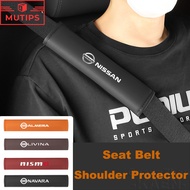 Nissan Car Leather Seat Belt Soft Cover Shoulder Protection Pad For Navara Terra Almera Sentra JUKE 