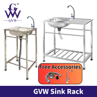 GVW 9208 Stainless Steel Kitchen Sink / Single Bowl Sink / Single Drainer / Dish Rack / Kitchen Organizer