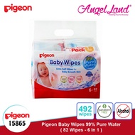 PIGEON Baby Wipes 99% Pure Water 82's (6In1) 15865