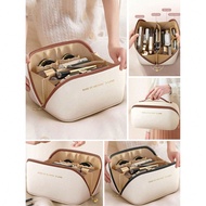 PU Leather Waterproof Cosmetic Bag, Large Capacity Spacious Double-Layer Cosmetic Bag, Cosmetic Stor