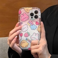 Good case Cartoon Rabbit Case For Vivo Y35 Y22 Y16 Y20s Y15 Y20 Y11 Y17 V23 Y20i Y21A Y21 Y12 Y51 V23E Y21s Y22s Y15A Y12i Y15s Y91C Y33s Y30 Y31 Y91 TPU Transparent AirBag Phone Case Soft Protective Coverเคสโทรศัพท์ vivo