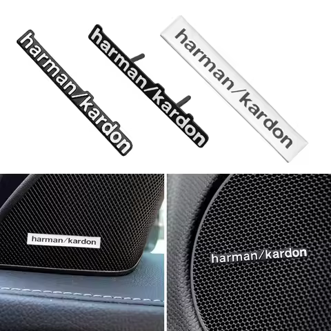 3D Aluminum harman/kardon Styling Car Metal Emblem Audio Speaker Sticker Accessorie For Audi A6 A3 S