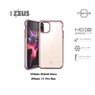 ITSkins Hybrid Glass Case for iPhone 11 Pro/ iPhone 11 Pro Max (Rose Gold/Black)