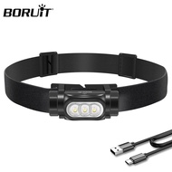 BORUIT Multi-function High Brightness Headlamp Type-c Rechargeable Headlight with Memory Function