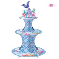 [ZHZH] Mermaid Theme Cake Stand Birthday Party Decoration Cake Tray Cake Stand
