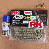 (100% ORIGINAL RK) CHAIN 428 RANTAI ORING O-RING RK (FREE GIFT CHAIN LUBE RK)