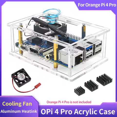Orange Pi 4 Pro Acrylic Case Protective Box Transparent Shell for Orange Pi 4 Pro Single Board Cooli
