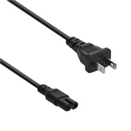 ACCL 6 Feet 2-Prong Figure-8 Power Cord 18/2 (20 Pack), Black, ACCL-210301-20PK