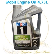 (100% ORIGINAL) MOBIL 1 ENGINE OIL 0W20 4.73L ADVANCED FUEK ECONOMY DEXOS NASCAR