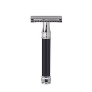 Double Edge Safety Razor With Long Handle (Black Octagonal) Edwin Jagger Double Edge Safety Razor Wi