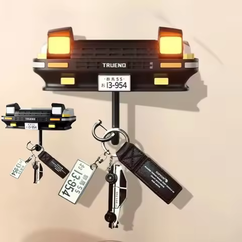 For AE86 Style Key Organizer Anime Fans Interior Accessories AE86 Car Keyring Headlights Keychain H