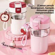 ️ FQUAN/Fuquan Chia Double Drinking Glass High Temperature Resistant Student Water Cup Heat Insulati