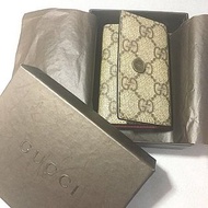 🇮🇹Gucci  咖啡logo x 酒紅色 6釦鑰匙包