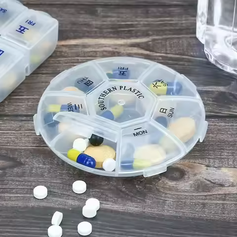 Pill Box Transparent Sealed 8 Grid Pill Container Storage Bag Health Medicine Travel Divider 7 Days 
