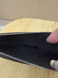 Chanel 黑色菱格紋拉鍊長銀包