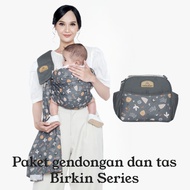 Moms Baby  Paket Gendongan samping 5 in 1 dan Tas bayi kecil Cloudy series - SNI - Baby Gift