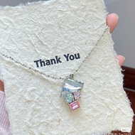 Sweet Style Female Light Luxury Sweet Dopamine Classy Zircon All-Match Wholesale Candy Necklace Jewe