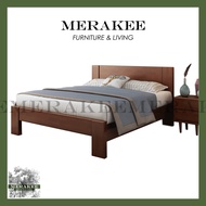 LZD MERAKEE King/Queen Bed Frame Solid Wood Bedroom Furniture Bed Frame+Bedside Table Set YF008