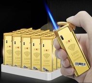 Combo 5cái Bật lửa Hột quẹt Khò Dáng vuông màu Vàng Kim Cương Diamond lửa tia xanh