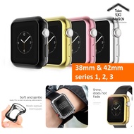 NIW Bumper Case ELECTROPLATED Rubber Silicone for Apple Watch 38mm 42mm - 38mm, Black