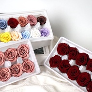 Gift Box diy3-4cm Flower Head Tanabata Bouquet Material Flower Rose Straight Hair a+Preserved Manufa