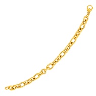 Nathalias NY สร้อยข้อมือทองคำแท้ 14K ลายโซ่ลิงก์ 9.00 มม. Yellow Gold Oval Link Bracelet (พรีออเดอร์