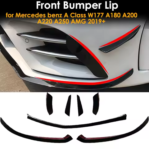 Car Front Bumper Lip Spoiler Splitter Surround Canard Trim For Mercedes-benz A Class W177 A180 A200 