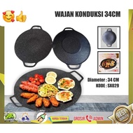 HITAM Non-stick Frying Pan Conduction Pan BBQ GRILL Non-Stick Large Size DIAMETER 34cm Induction Pan Black Non-Stick