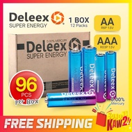 1 BOX - 96PCS Deleex Super Energy Carbon AAA Battery / AA Battery 1.5V for Remote Control Radio Bate