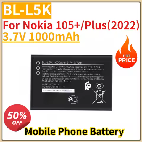 High Quality New 3.7V 1000mAh Mobile Phone Battery BL-L5K For Nokia 105+/Plus(2022) Replacement Batt
