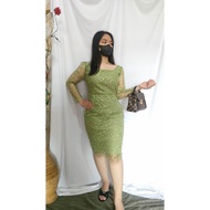 Dress Scuba Brukat Mewah Gaun Pesta Bodycon Lapis Brokat tulle Mutiara Korean Dress Edeline Zh