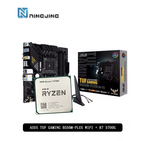 AMD Ryzen 7 5700G R7 5700G CPU + ASUS TUF GAMING B550M-PLUS WIFI II AMD B550 microATX motherboard Su