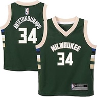 Giannis Antetokounmpo Milwaukee Bucks NBA Kids 4-7 Green Icon Edition Player Jersey